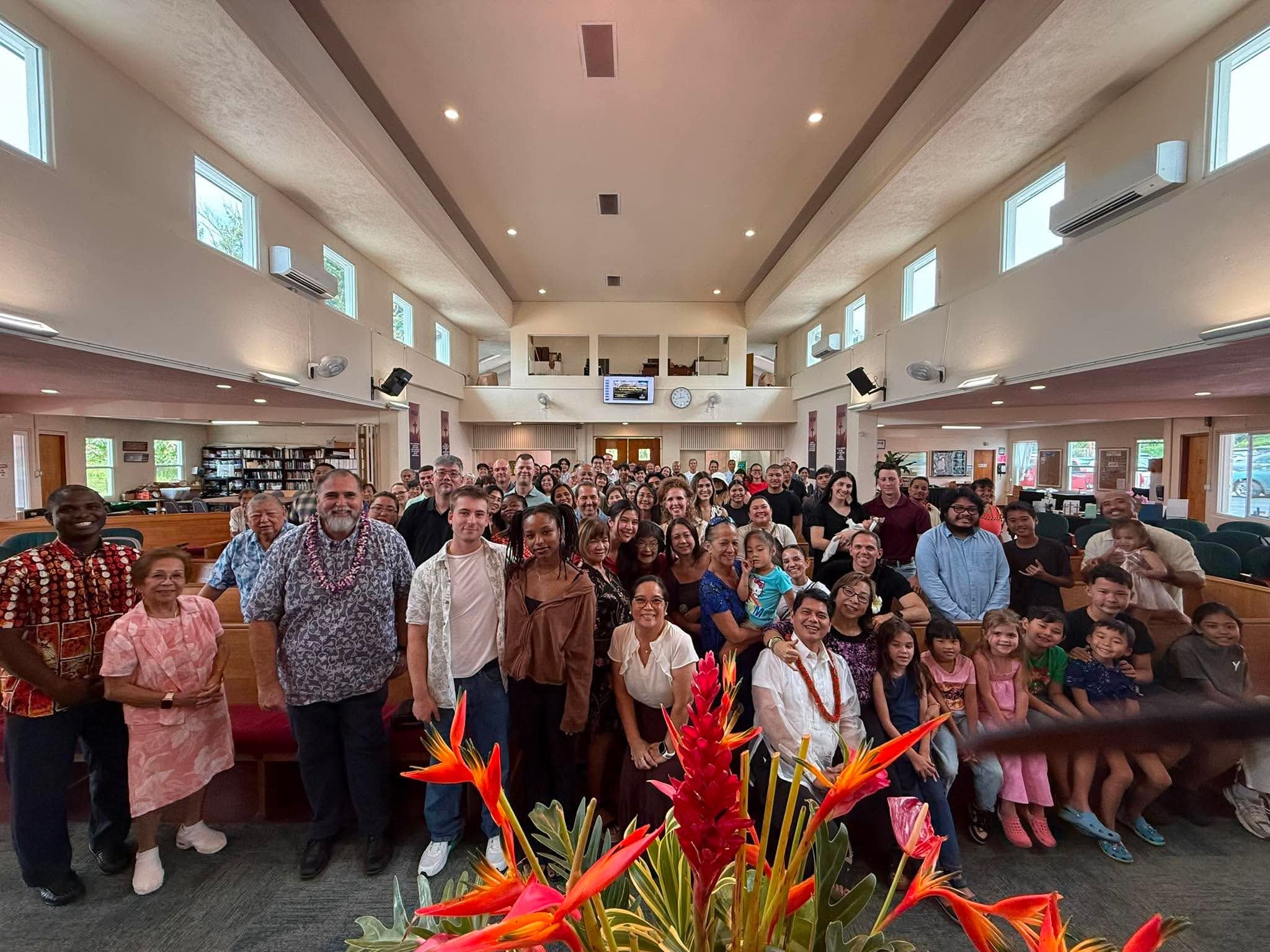 Church congregation gathered together